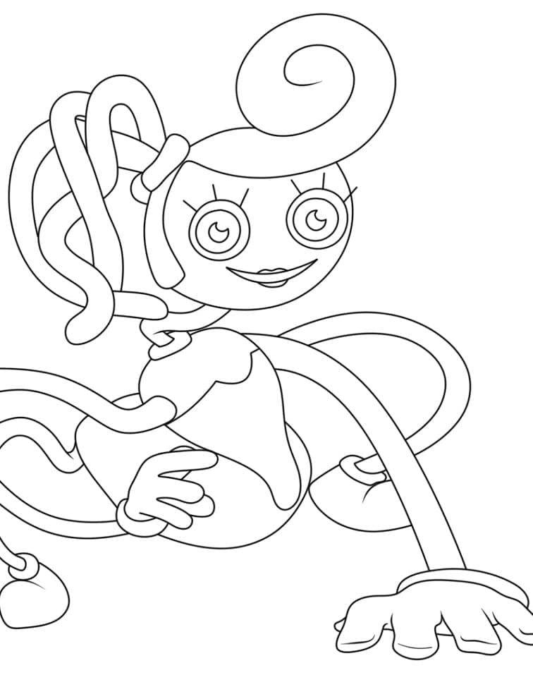 Smiling Mommy Long Legs coloring page