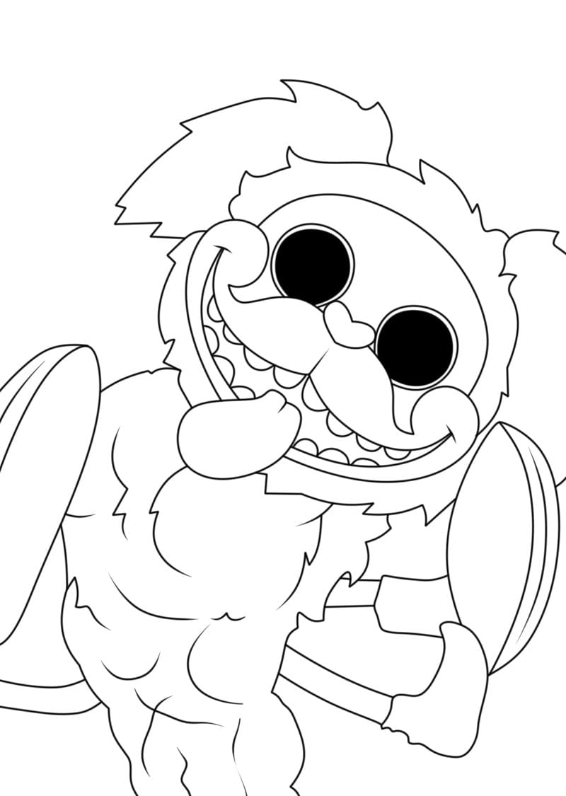 Smiling PJ Pug-a-Pillar coloring page