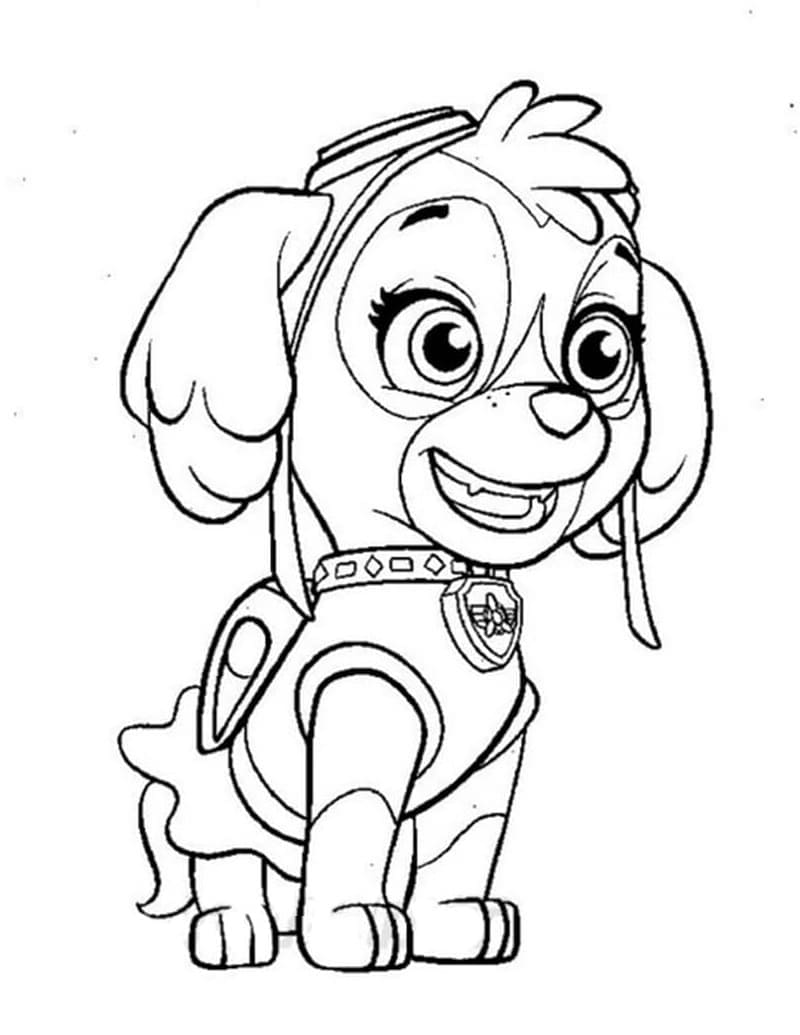 PAW Patrol Mighty Pups Skye Coloring Page for Girls - Get Coloring