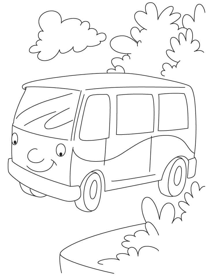 Smiling Van coloring page