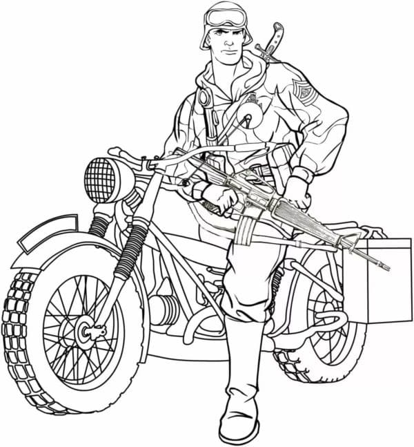 Soldier on Motorcycle