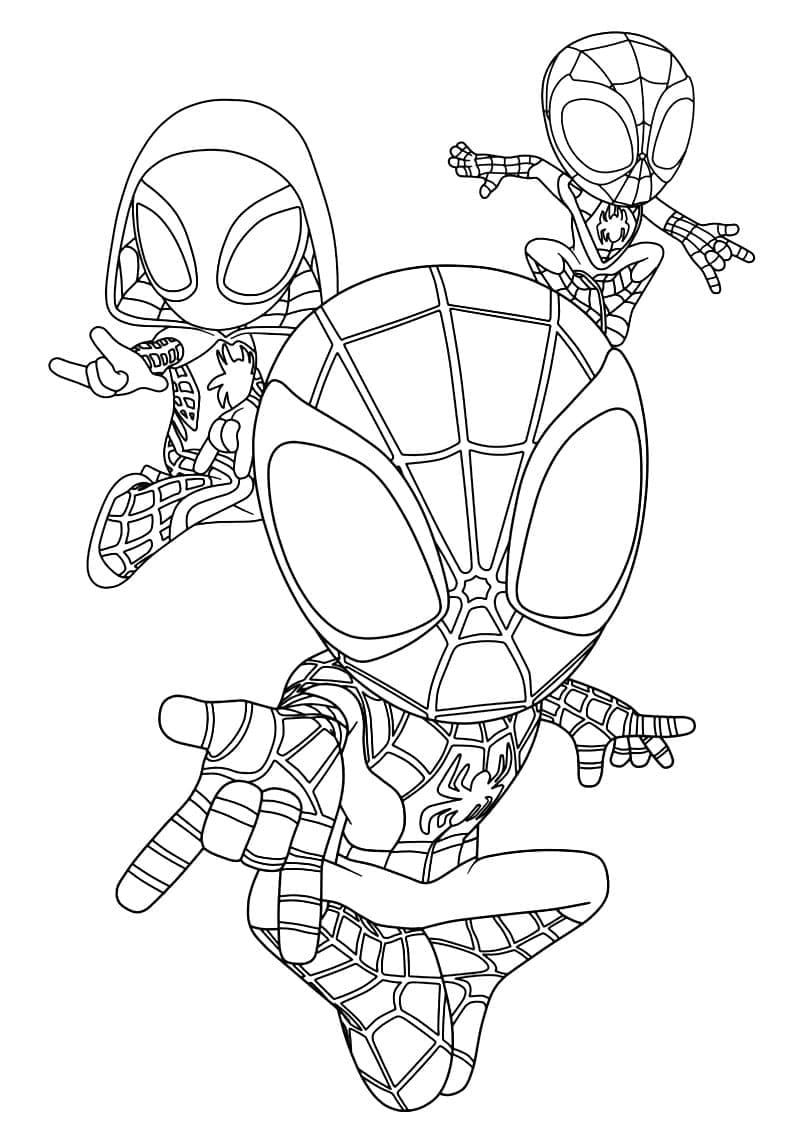 Spidey and Kids coloring page - Download, Print or Color Online for Free
