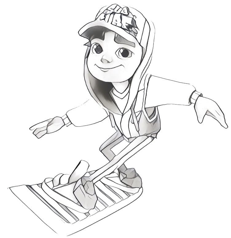 Subway Surfers Jake coloring page