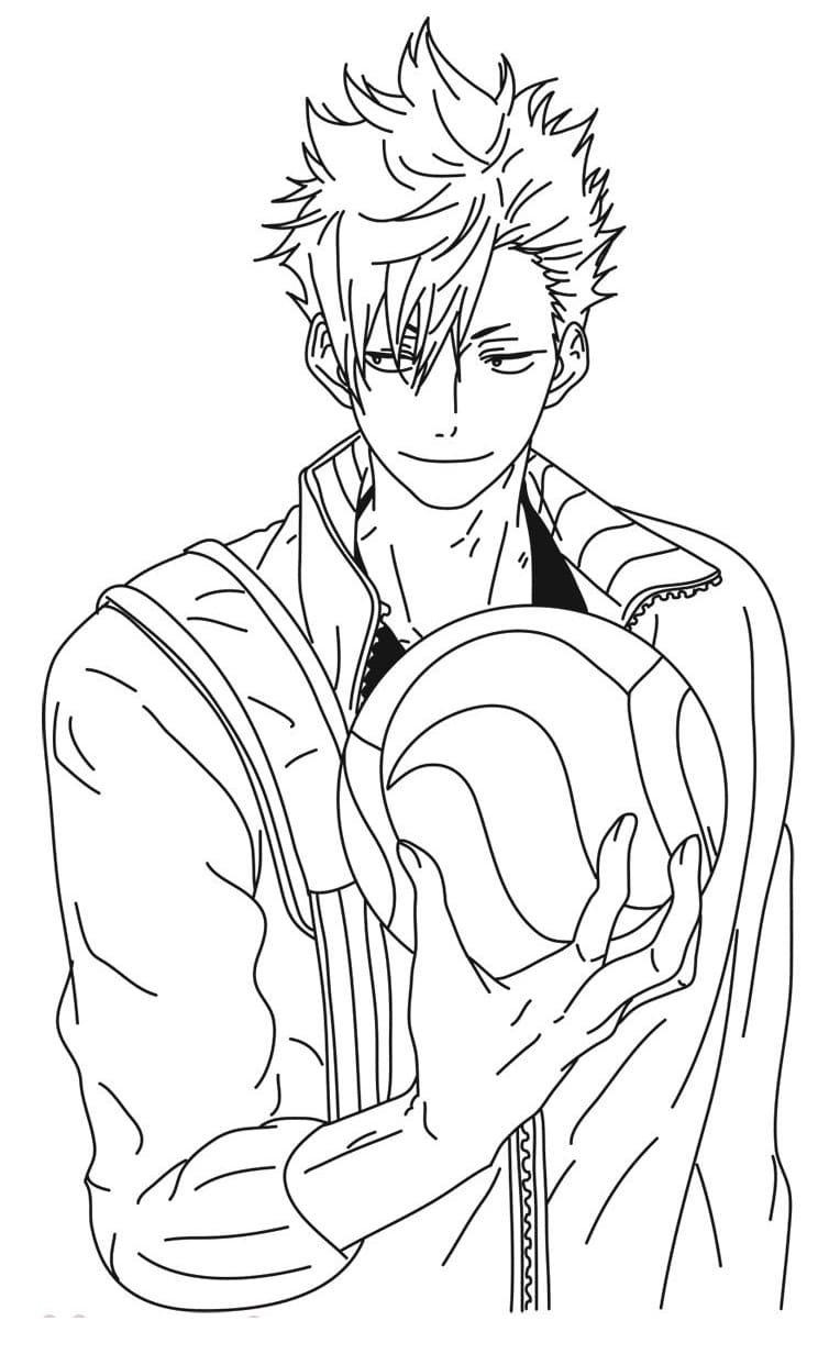 Tetsuro Kuroo from Haikyuu coloring page