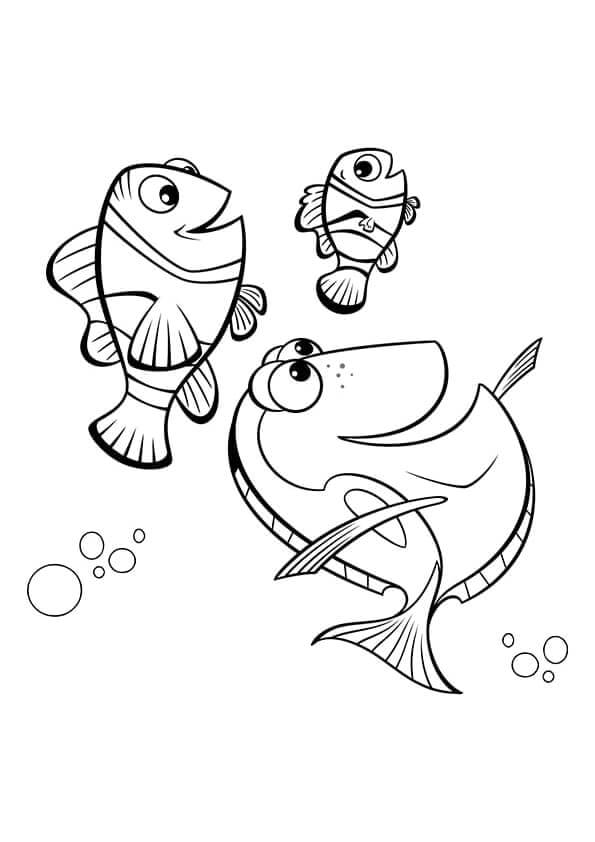 The Adventure of Three Friends coloring page