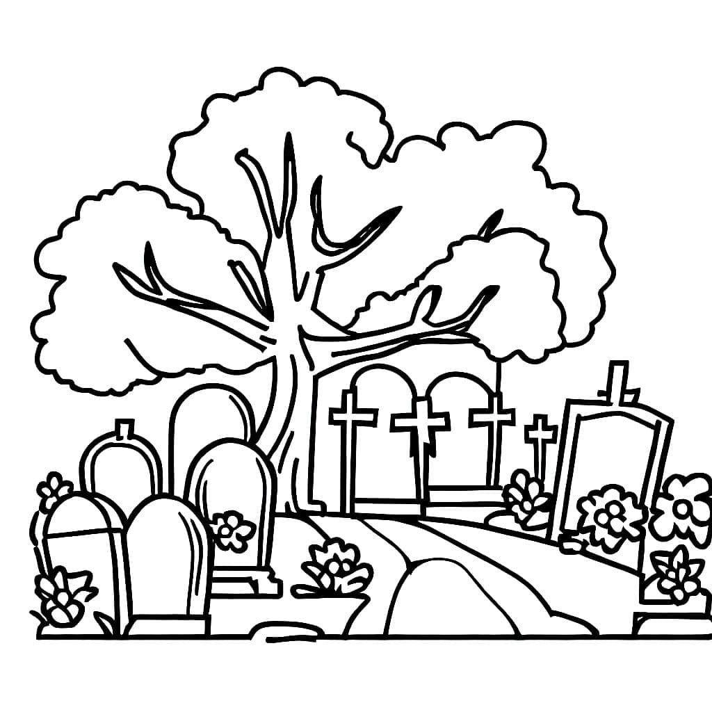 The Cemetery coloring page - Download, Print or Color Online for Free