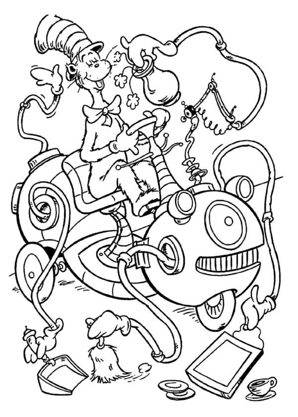 The Fabulous Cat Has Created a Garbage Collector Machine coloring page ...