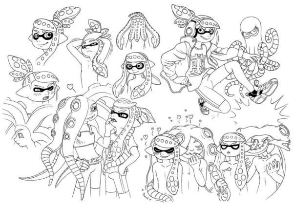 The Whole Life Story of the Squid Sisters coloring page