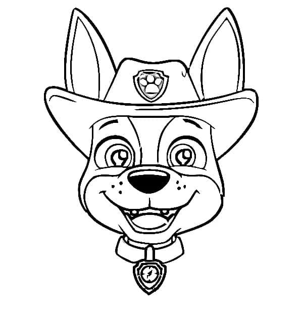 Tracker Paw Patrol Face coloring page