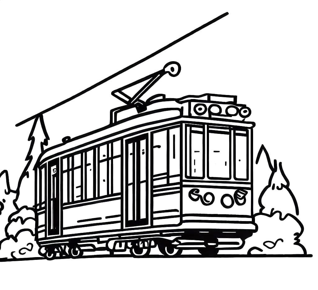 Transport Vehicle Tram Coloring Page Download Print Or Color Online