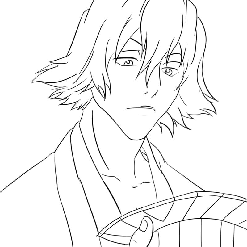 Urahara Kisuke from Anime Bleach coloring page