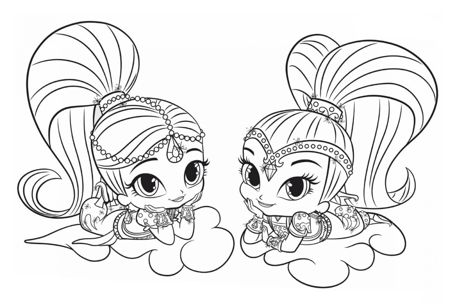 Very Cute Shimmer and Shine coloring page