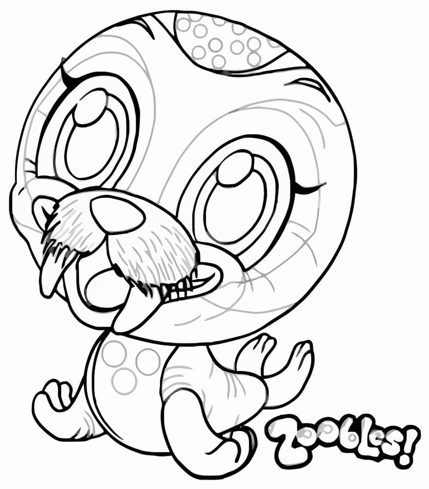 Walrus Zoobles coloring page