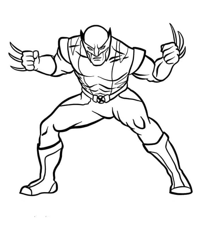 Wolverine with Metal Claws coloring page