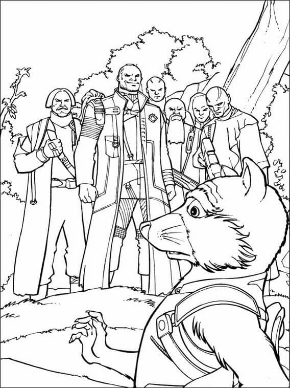 Yondu Udonta and Rocket coloring page