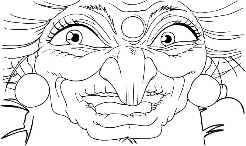 Yubaba from Anime Spirited Away coloring page