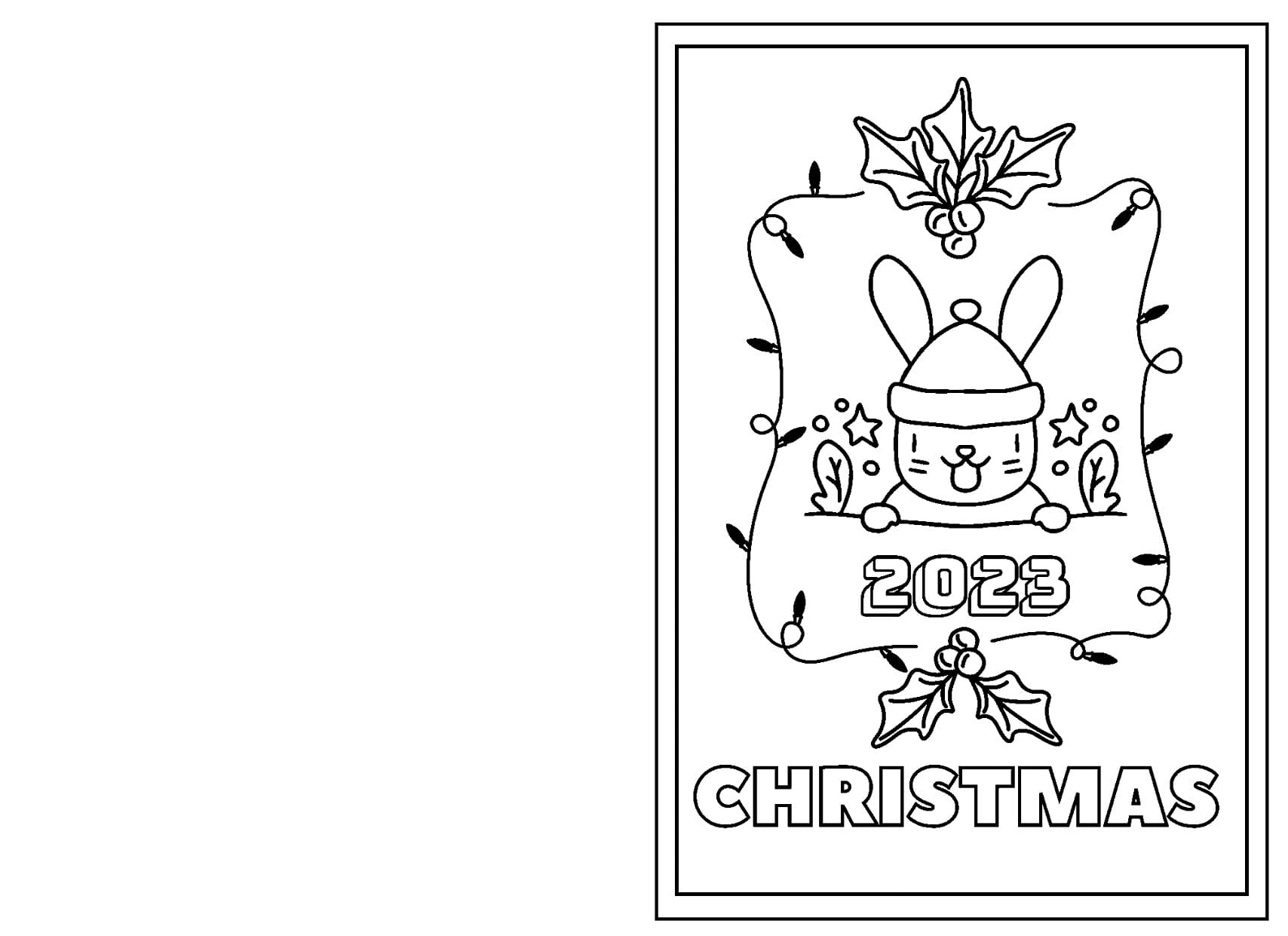 2023 Christmas Card coloring page Download, Print or Color Online for