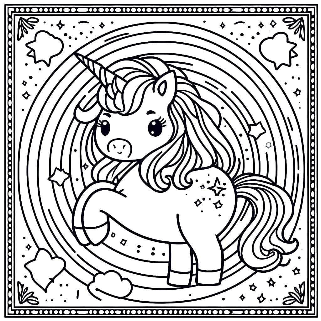 A cute Alicorn coloring page