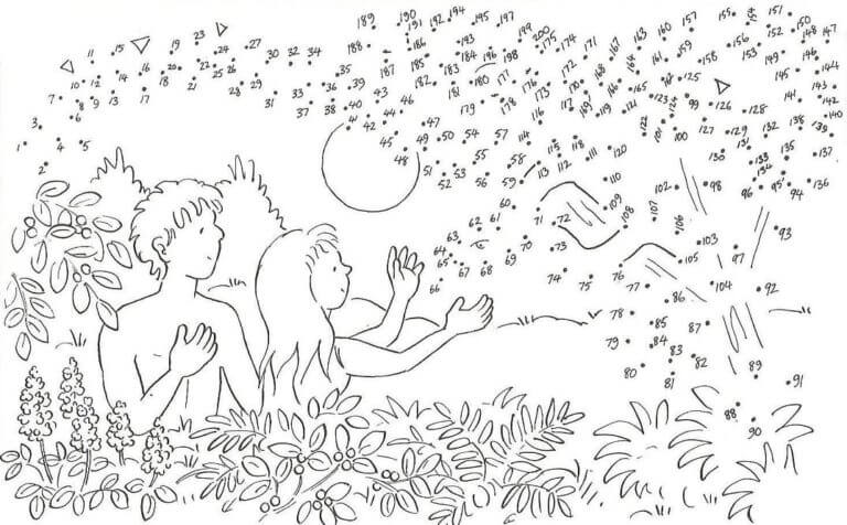 Adam And Eve Color By Number coloring page