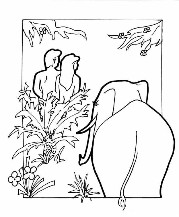 Adam And Eve Were Created coloring page