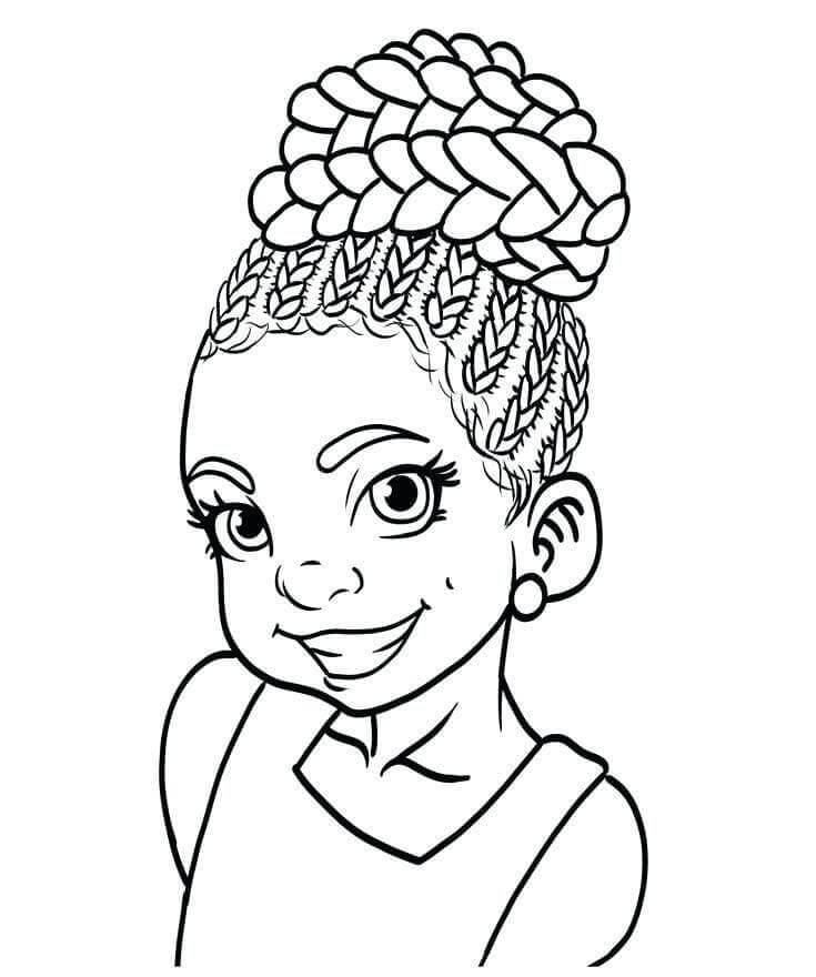 African Woman’s Hollywood Smile coloring page