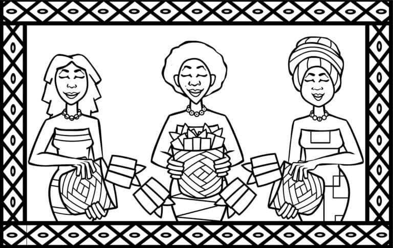 African Women coloring page