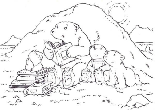 An Exciting Evening of Bear Cubs coloring page