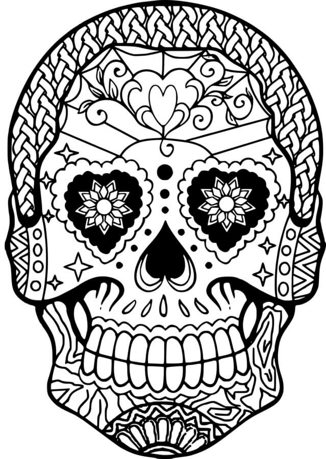 Basic Skull in Day Of The Dead coloring page