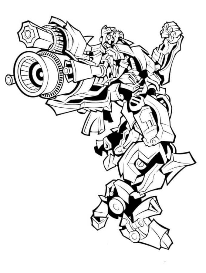 Bumblebee Fires a Weapon coloring page