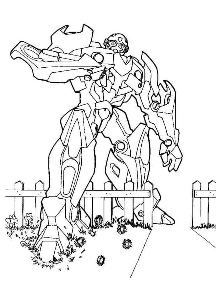 Bumblebee Stepping Over The Fence coloring page