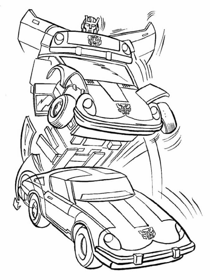 Bumblebee Transformation Process coloring page