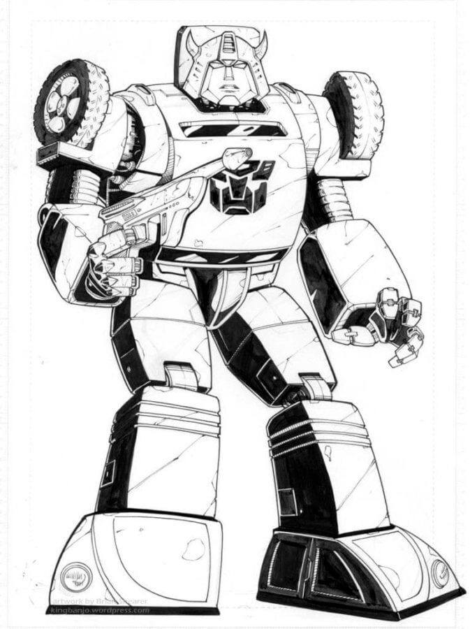 Bumblebee With a Gun coloring page