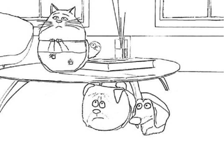 Cat in a Fish Bowl coloring page