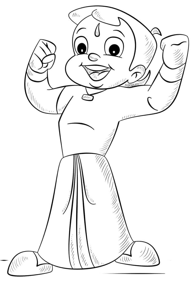 Chotta Bheem Strong coloring page