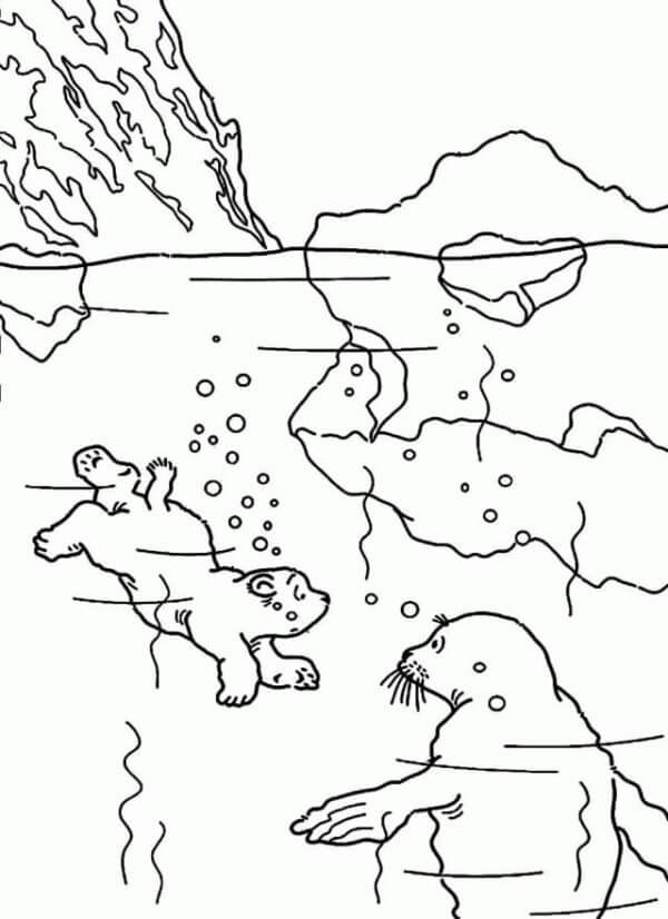 Dangerous Ice Floe Break coloring page