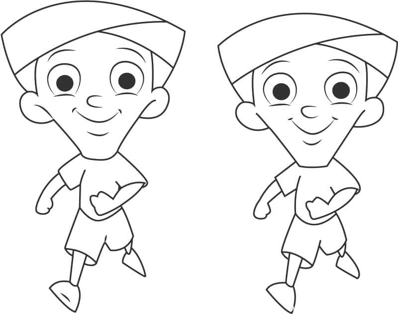 Dholu and Bholu coloring page