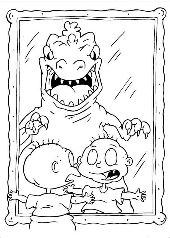 Dinosaur Scared Tommy coloring page