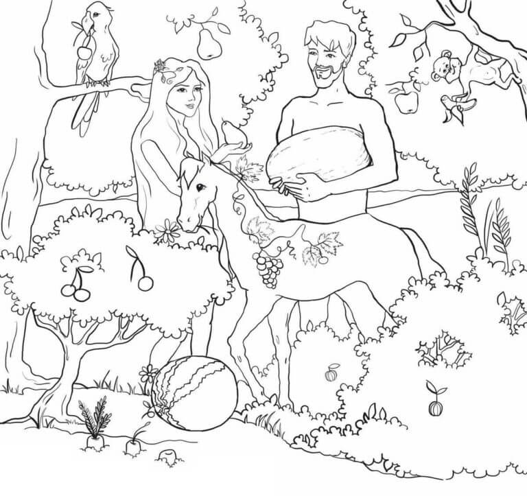 Fresh Fruits in Paradise coloring page