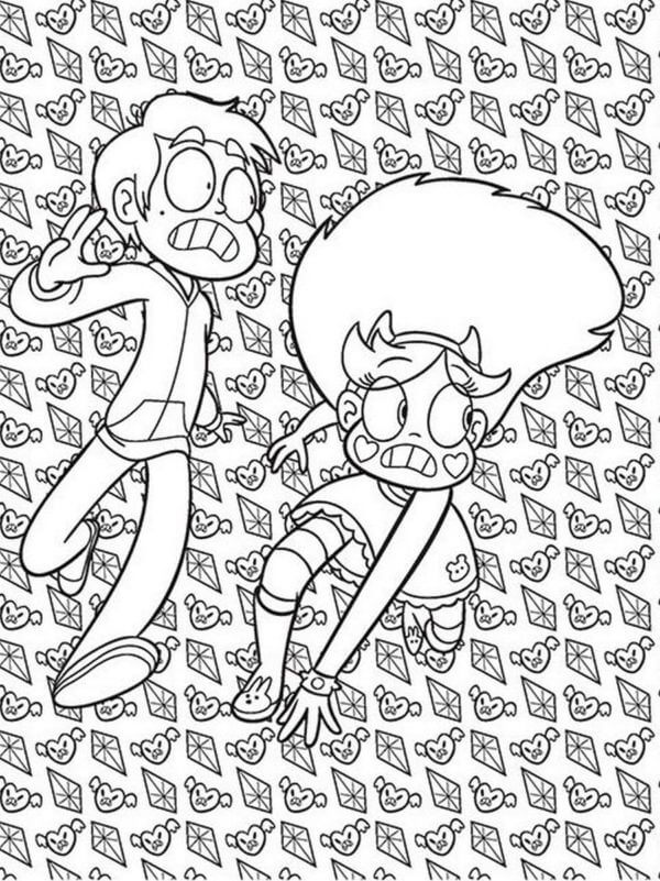 Frightened Children Run Away coloring page