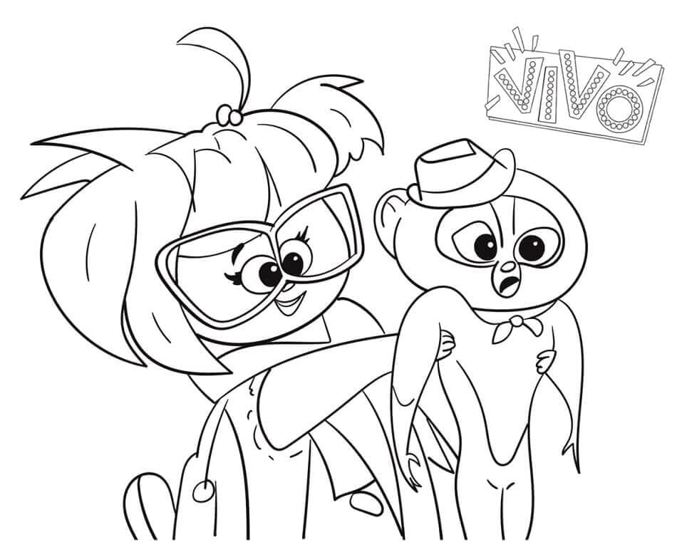 Funny Gabriela And Vivo coloring page