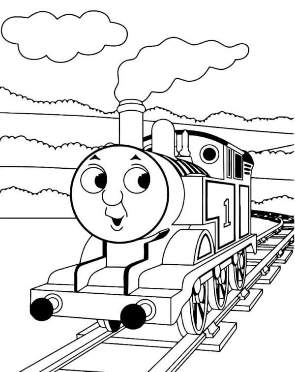 Funny Thomas coloring page