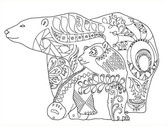 Geometric Bears coloring page