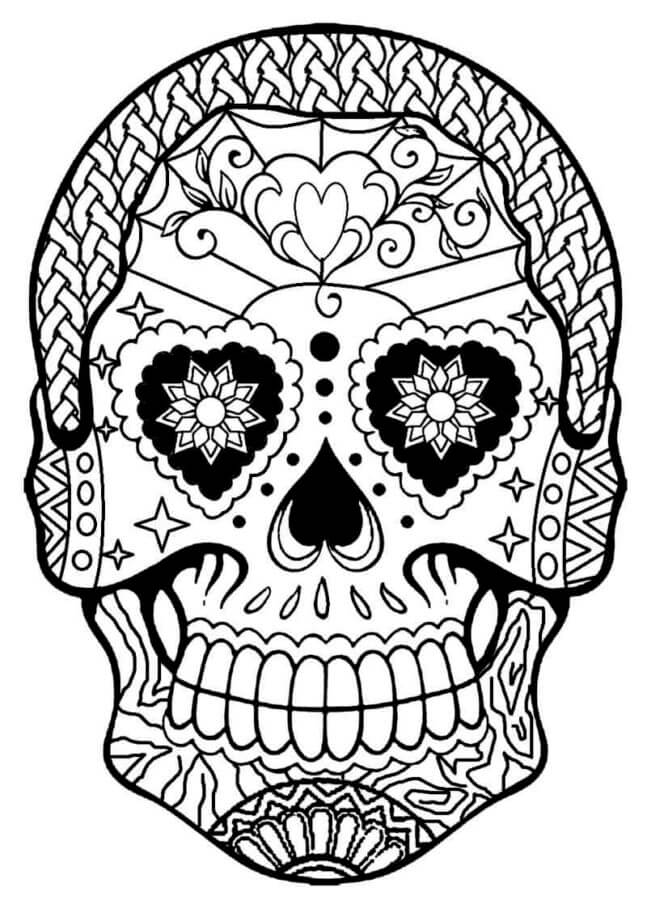 Glowing Skull Look coloring page