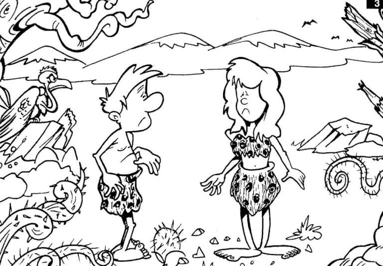 God Fashioned Eve From Adam’s Rib coloring page