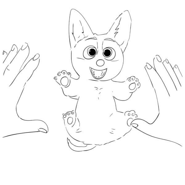 Happy Cartoon Corgi coloring page