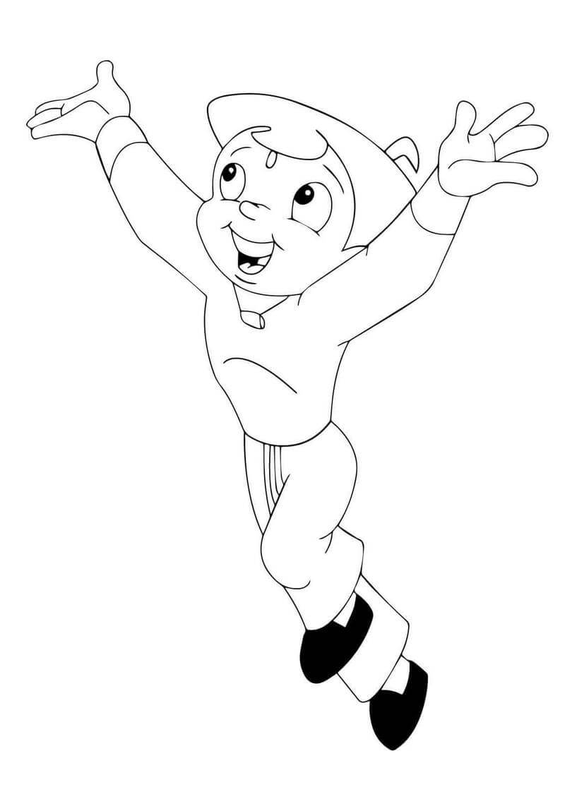 Happy Chhota Bheem coloring page