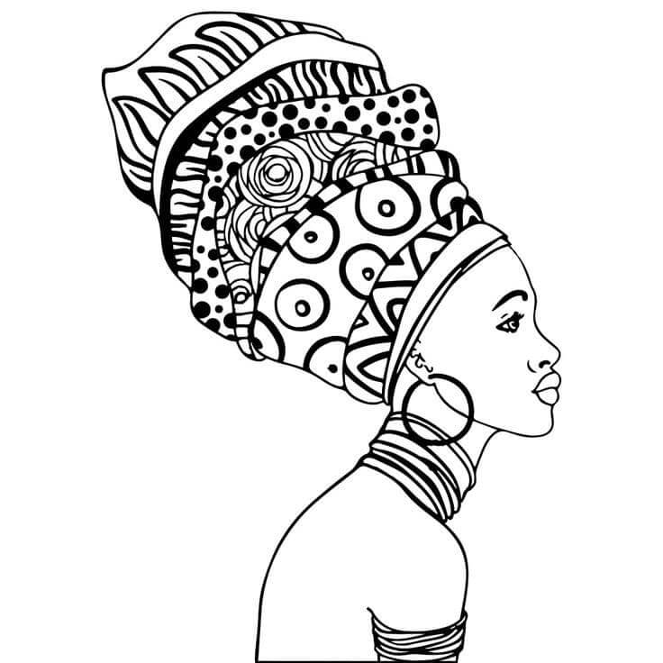 Massive African Headdress coloring page