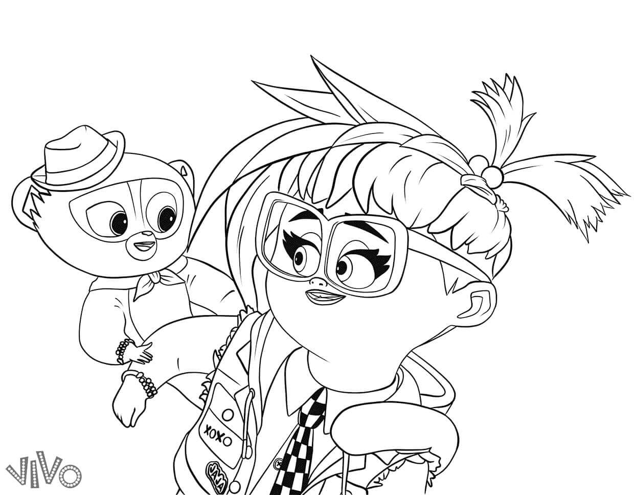 Monkey Vivo With Gabriela coloring page