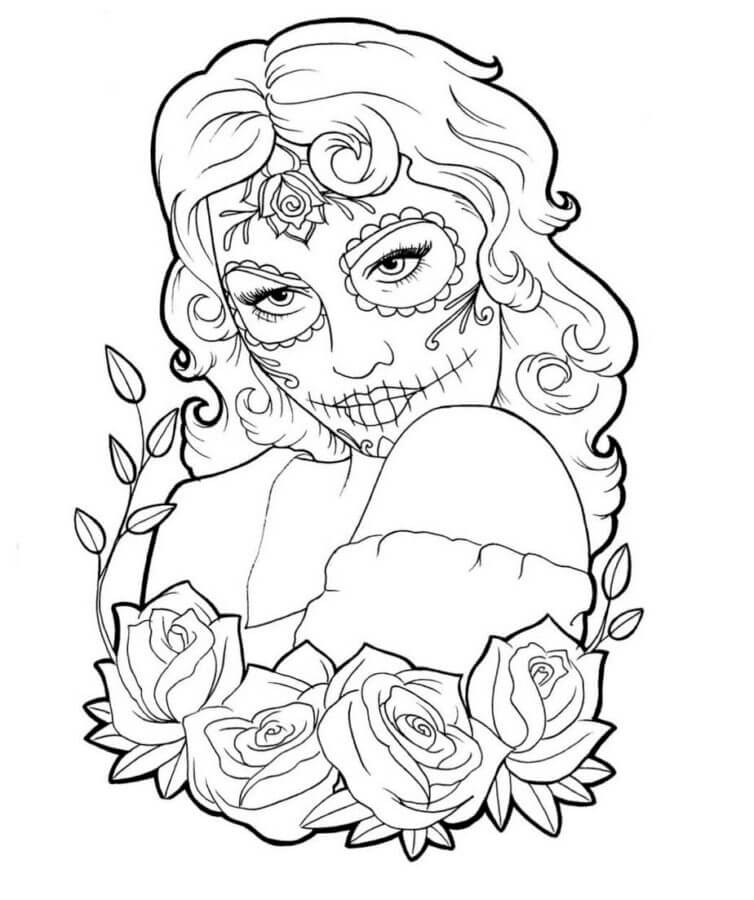 Mysterious For The Day of the Dead coloring page