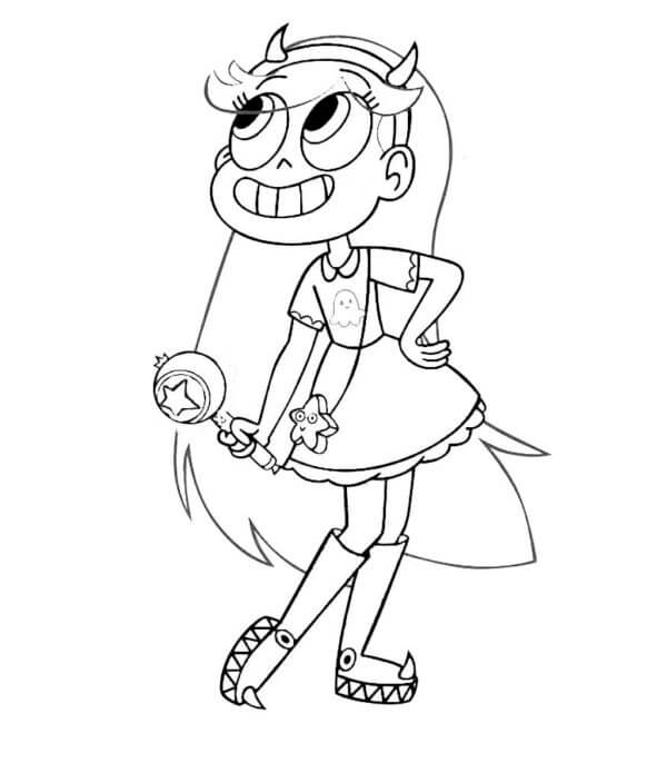 Mysterious Girl With Horns coloring page